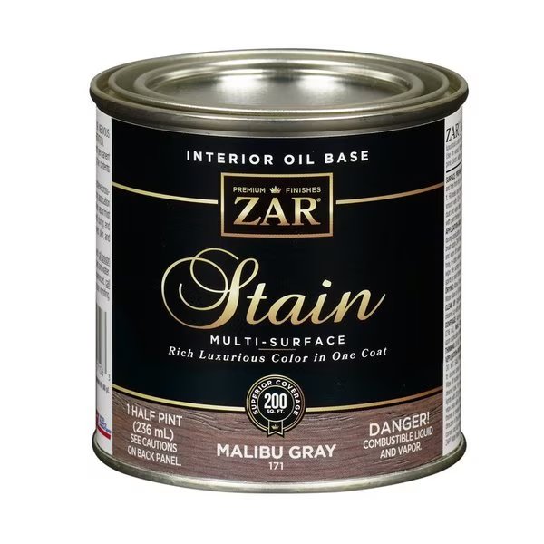 Solid Malibu Gray Oil-Based Polyurethane Wood Stain 0.5 pt, Zar, Mfr#: 17106